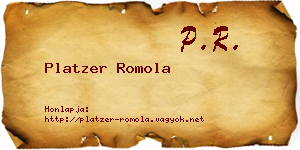 Platzer Romola névjegykártya